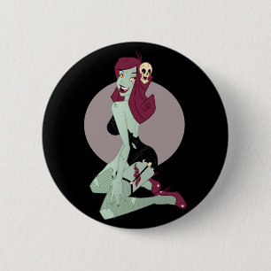 Niedliches Zombie-Button-Up-Mädchen Button