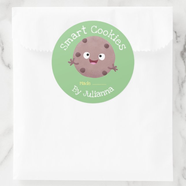 Niedliches Zuhause-Backkochetikett Cartoon Runder Aufkleber (Tasche)