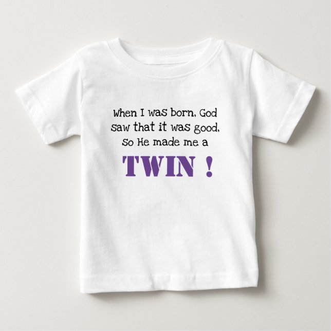 Niedliches ZwillingsSprichwort Baby T-shirt (Vorderseite)