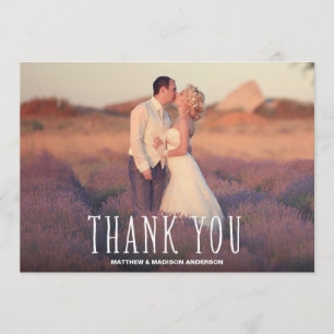 Niedlichster Dank Wedding   dankt Ihnen Foto-Karte Dankeskarte