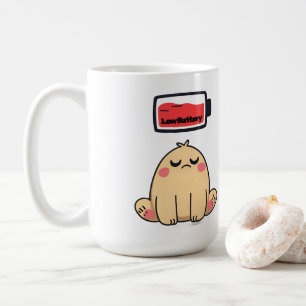 Niedrige Batterielocht - Funny Comic Doodle Kaffeetasse