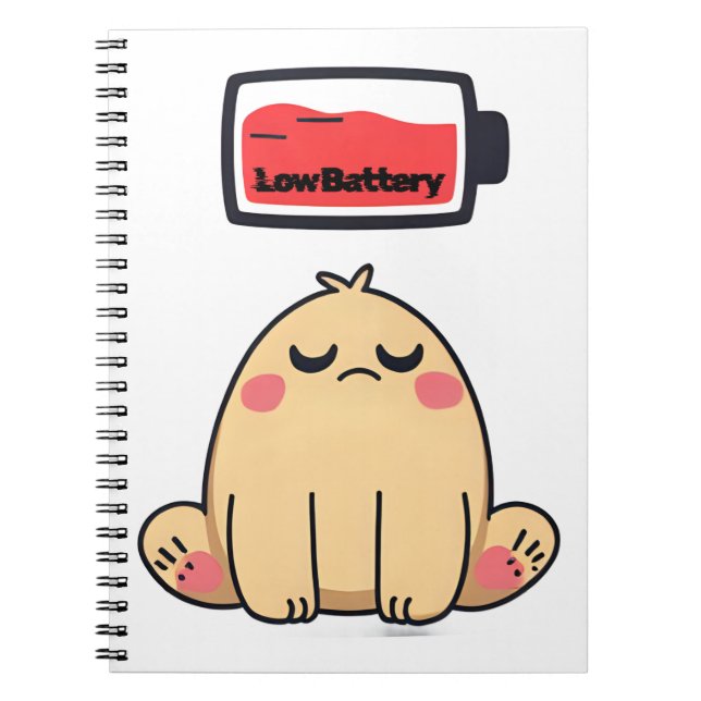Niedrige Batterielocht - Funny Comic Doodle Notizblock (Vorderseite)