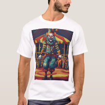 Niedrige Doodle eines bösen Clowns am Zirkus