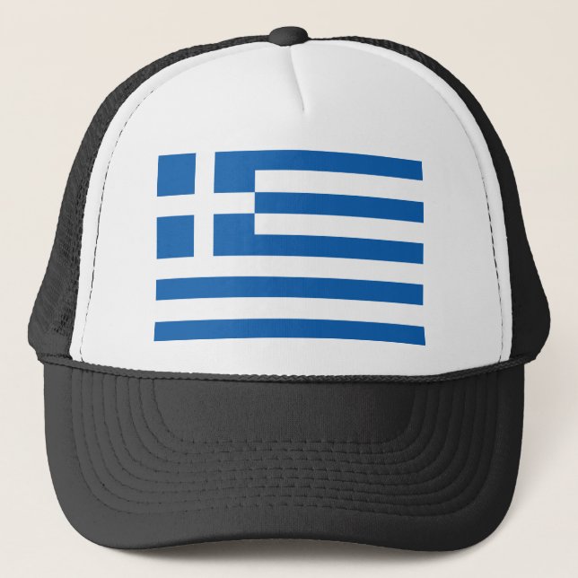 Niedrige Kosten!Griechenland-Flagge Truckerkappe (Vorderseite)