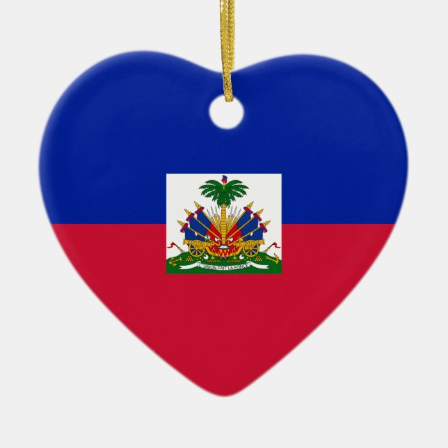 Niedrige Kosten! Haiti-Flagge Keramikornament (Vorne)