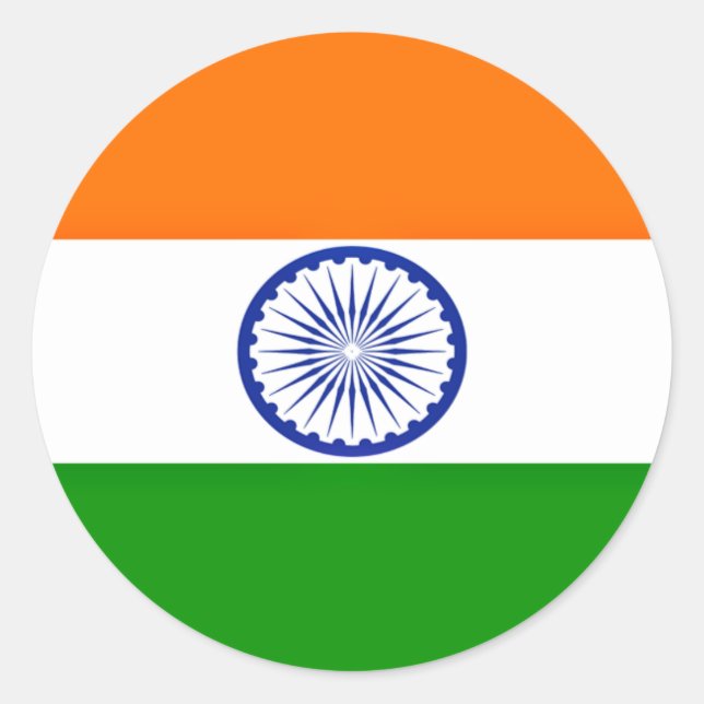 Niedrige Kosten! Indische Flagge Runder Aufkleber (Vorderseite)