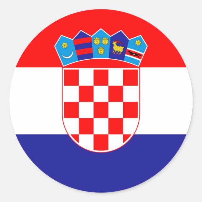 Niedrige Kosten! Kroatische Flagge Runder Aufkleber (Vorderseite)