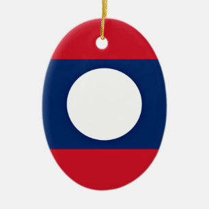 Niedrige Kosten! Laos-Flagge Keramik Ornament