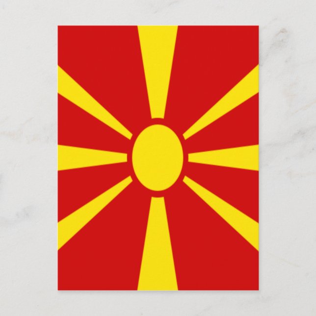 Niedrige Kosten! Mazedonien-Flagge Postkarte (Vorderseite)