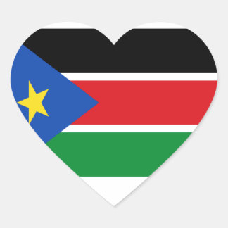 Niedrige Kosten! Südsudan-Flagge Herz-Aufkleber
