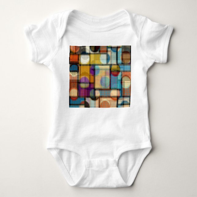 Niedrige Poly Pixel Kunst, geometrisches Muster. Baby Strampler (Vorderseite)