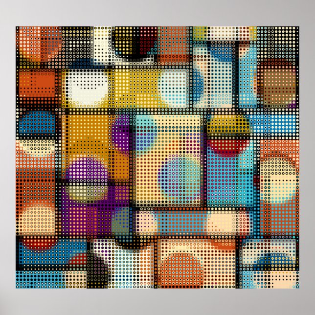 Niedrige Poly Pixel Kunst, geometrisches Muster. Poster (Vorne)