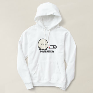 Niedriger Akku 1% - Süßer müder Charakter Minimali Hoodie