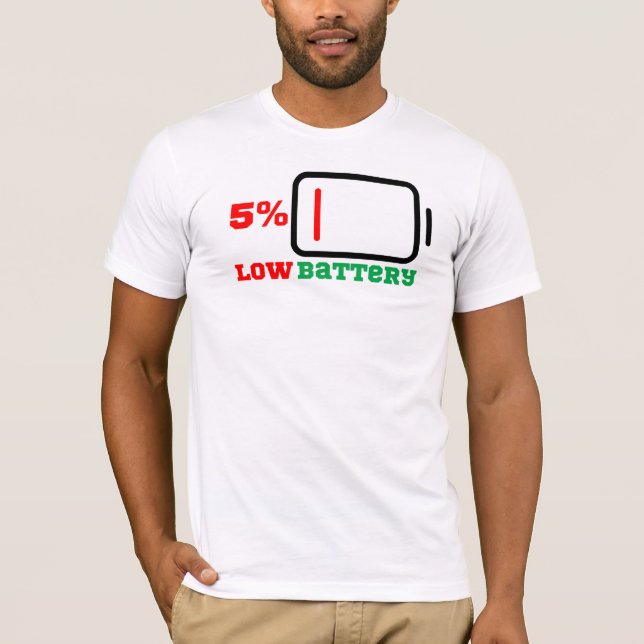 Niedriger Akku 5 % T-Shirt (Vorderseite)
