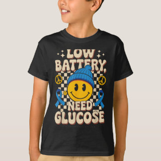 Niedriger Batteriestand Benötigt Glukose Blaues Ba T-Shirt