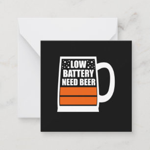 Niedriger Batteriestand Braucht Bier Mitteilungskarte