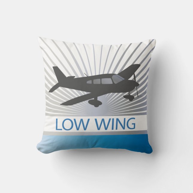 Niedriger Flügel-Flugzeug Kissen (Vorderseite)