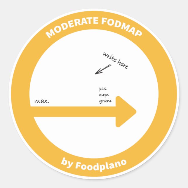 Niedriger FODMAP-Diätaufkleber für mittelschwere F Runder Aufkleber (Vorderseite)