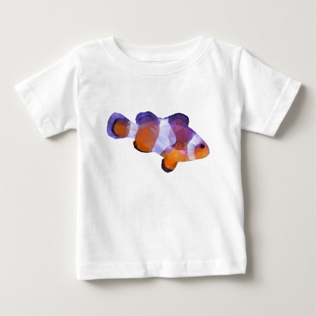 Niedriger Poly Clown Fisch Baby T-shirt (Vorderseite)