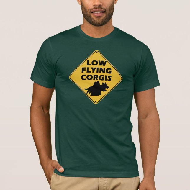 Niedriger T - Shirt Fliegencorgis-(Wolljacke) (Vorderseite)