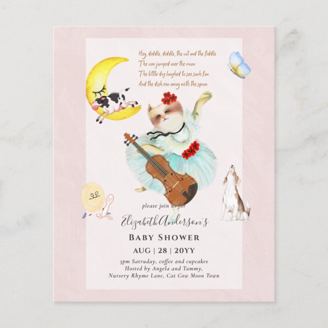 NIEDRIGES BUDGET Kinderzimmer Rhyme Baby Dusche Fl Flyer (Vorne)