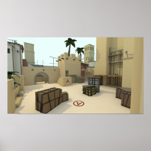 Niedriges Poly-CSGO Karten-Trugbild Poster