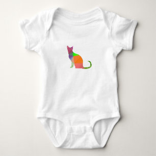Niedrigpoly-Katzen-Silhouette Baby Strampler