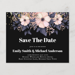 Niedrigste Budget Hochzeiten FLYER Pink Blue Flora
