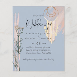 NIEDRIGSTE PRICED Boho Dusty Blue Wedding Flyer