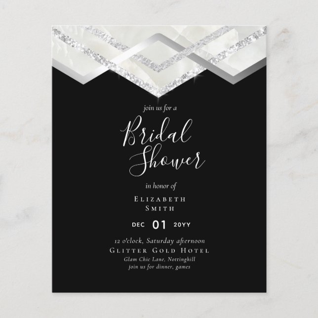 Niedrigster FLYER für Hochzeiten Einladung Glam De (Vorderseite)