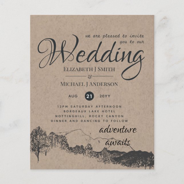 Niedrigster Haushalt Hochzeitseinladungen billigst Flyer (Vorne)
