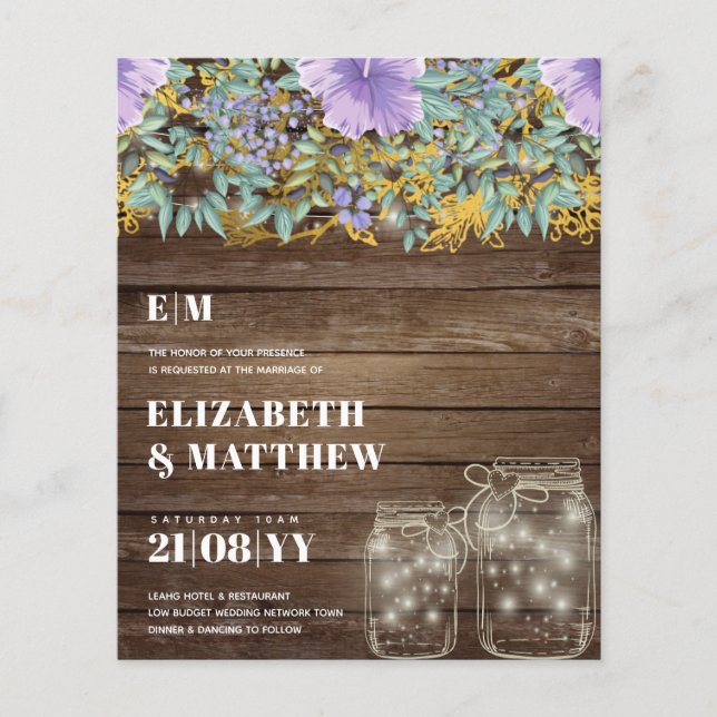 Niedrigster Haushalt Hochzeitsslima-FLYER Purple F Flyer (Vorne)