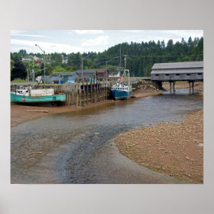 Niedrigwasser an der Bay of Fundy in St. Martins, Poster