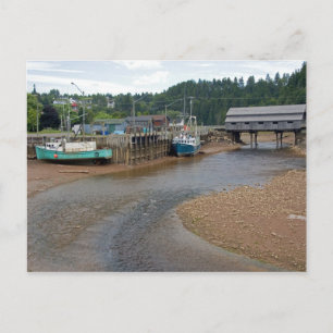 Niedrigwasser an der Bay of Fundy in St. Martins,  Postkarte
