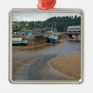 Niedrigwasser an der Bay of Fundy in St. Martins,  Silbernes Ornament