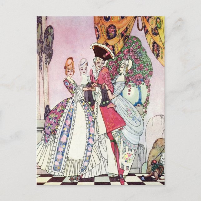 Nielsen in Pulver und Crinoline Postkarte (Vorderseite)