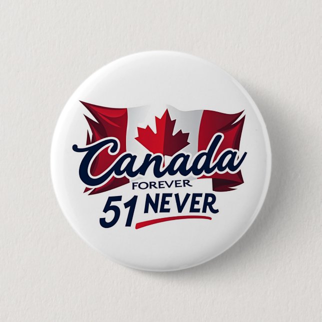 Niemals 51, Kanada Forever, kanadisches Ahornblätt Button (Vorderseite)