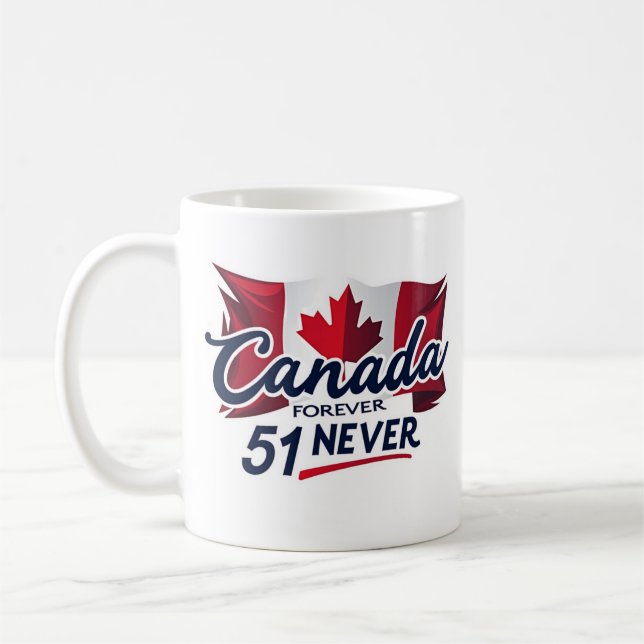 Niemals 51, Kanada Forever, kanadisches Ahornblätt Kaffeetasse (Links)