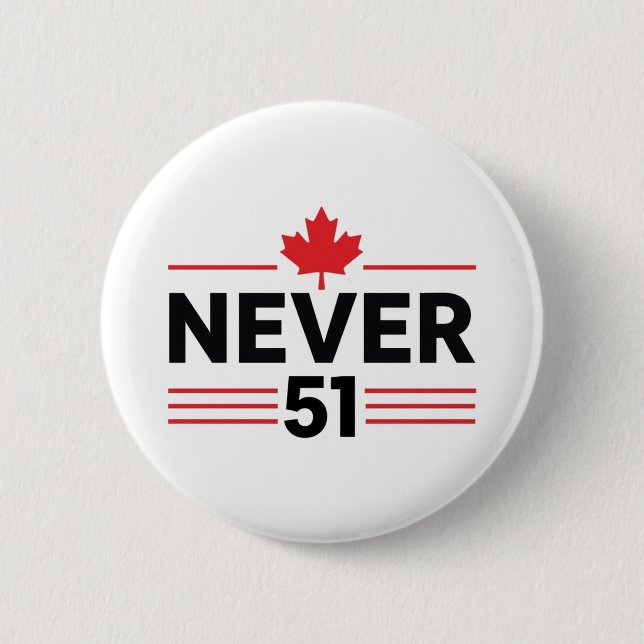 Niemals 51 Staat Kanada Flagge - stolz und patriot Button (Vorderseite)