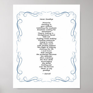 Niemals Abschieds Gedicht Poster