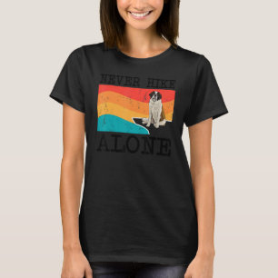 Niemals allein erwandern St. Bernard Grafik wander T-Shirt