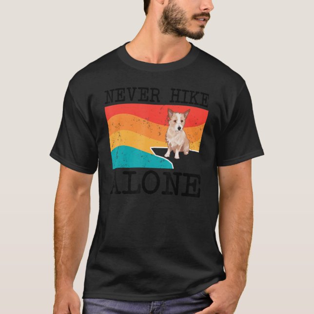 Niemals allein wandern Podengo Pequeno Graphi T-Shirt (Vorderseite)