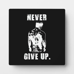 Niemals aufgeben - Gym-Motivation trainieren Fotoplatte