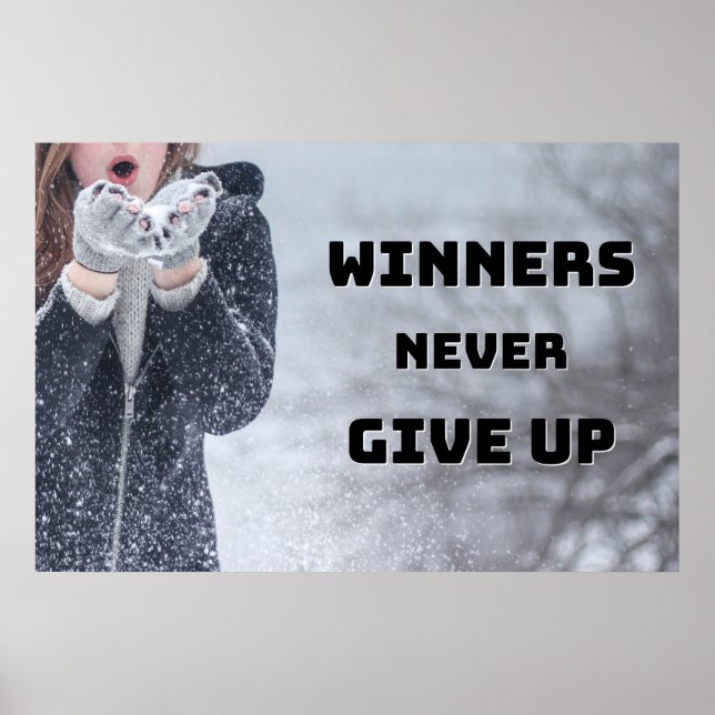 "Niemals aufgeben" Inspiration Wall Art Poster (Vorne)