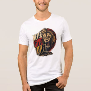 Niemals Aufgeben Motivierende Maus Gegen Löwe Illu Tri-Blend Shirt
