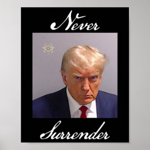 Niemals Aufgeben Trump-Mugshot Poster