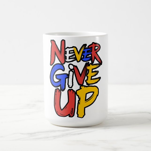 Niemals Aufgeben Unaufhaltsamer Geist Kaffeetasse (Mittel)