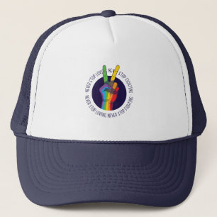 Niemals aufhören zu lieben nie aufhören, LGBTQ F Truckerkappe
