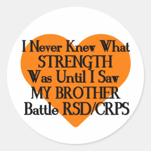 Niemals bekannt Stärke/Herz/Bruder...RSD/CRPS Runder Aufkleber