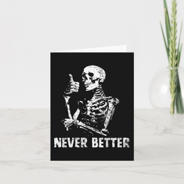 Niemals besser Skeleton trinken Kaffeehaus Pa Karte (Vorderseite)